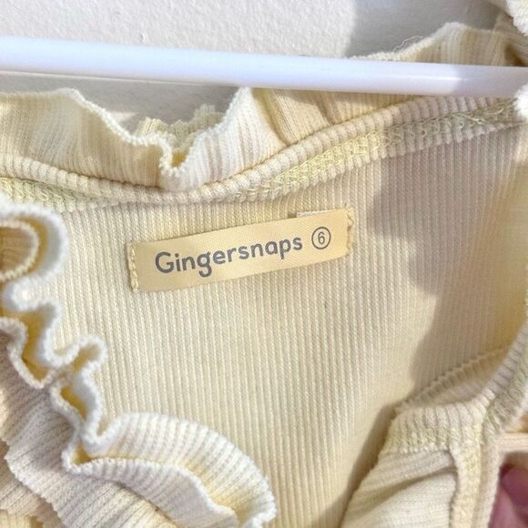 Gingersnaps Girls Yellow Ruffle Tank Top Sz 6 - Picture 5 of 8